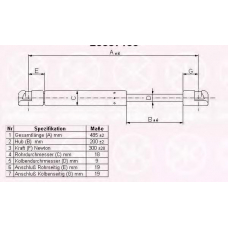 20887100 KLOKKERHOLM Газовая пружина, крышка багажник