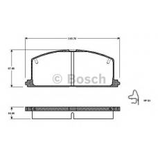 0 986 TB2 086 BOSCH Комплект тормозных колодок, дисковый тормоз