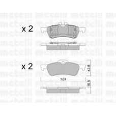 22-0556-0 METELLI Комплект тормозных колодок, дисковый тормоз