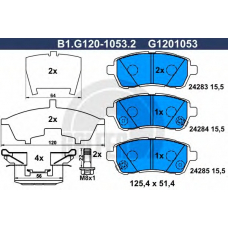 B1.G120-1053.2 GALFER Комплект тормозных колодок, дисковый тормоз