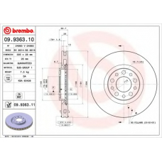 09.9363.11 BREMBO Тормозной диск