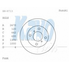 BR-8713 KAVO PARTS Тормозной диск