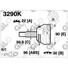 3290K GLO Шарнирный комплект, приводной вал