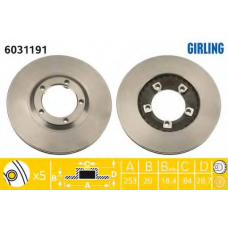 6031191 GIRLING Тормозной диск