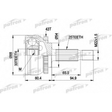 PCV3416 PATRON Шарнирный комплект, приводной вал