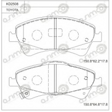 KD2508 ASIMCO Комплект тормозных колодок, дисковый тормоз