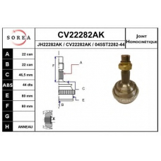 CV22282AK EAI Шарнирный комплект, приводной вал