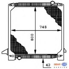 8MK 376 721-591 HELLA Радиатор, охлаждение двигателя