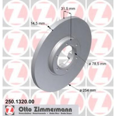 250.1320.00 ZIMMERMANN Тормозной диск