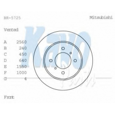 BR-5725 KAVO PARTS Тормозной диск