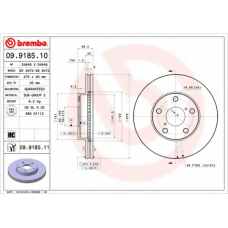 09.9185.11 BREMBO Тормозной диск