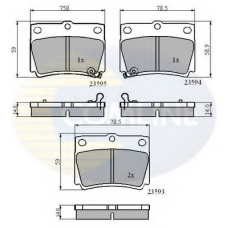 CBP3775 COMLINE Комплект тормозных колодок, дисковый тормоз