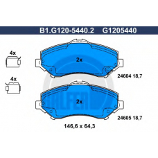 B1.G120-5440.2 GALFER Комплект тормозных колодок, дисковый тормоз