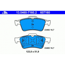 13.0460-7160.2 ATE Комплект тормозных колодок, дисковый тормоз