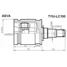 TYIU-LC100 ASVA Шарнирный комплект, приводной вал