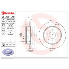 08.A351.11 BREMBO Тормозной диск