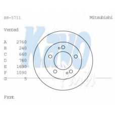 BR-5711 KAVO PARTS Тормозной диск