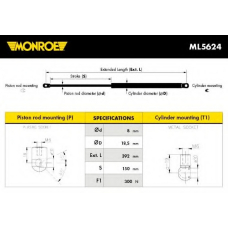 ML5624 MONROE Газовая пружина, капот