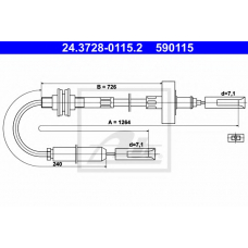 24.3728-0115.2 ATE Трос, управление сцеплением