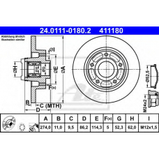 24.0111-0180.2 ATE Тормозной диск