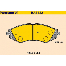 BA2122 BARUM Комплект тормозных колодок, дисковый тормоз