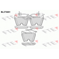 BL2758A1 FTE Комплект тормозных колодок, дисковый тормоз