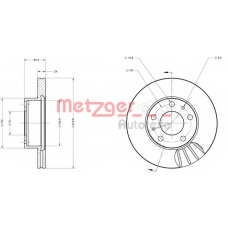 6110104 METZGER Тормозной диск