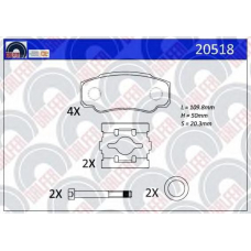 20518 GALFER Комплект тормозных колодок, дисковый тормоз