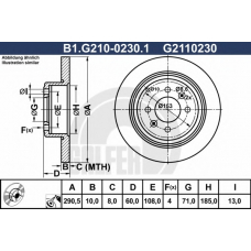 B1.G210-0230.1 GALFER Тормозной диск