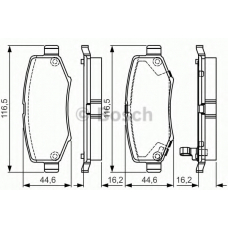 0 986 TB3 227 BOSCH Комплект тормозных колодок, дисковый тормоз