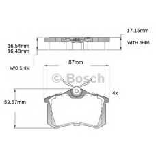 F 03B 150 218 BOSCH Комплект тормозных колодок, дисковый тормоз