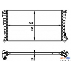 8MK 376 717-611 HELLA Радиатор, охлаждение двигателя