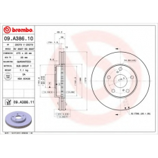 09.A386.10 BREMBO Тормозной диск