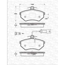 363702161180 MAGNETI MARELLI Комплект тормозных колодок, дисковый тормоз