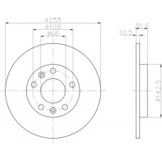 8DD 355 105-281 HELLA PAGID Тормозной диск