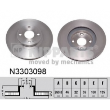 N3303098 NIPPARTS Тормозной диск