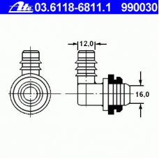 03.6118-6811.1 ATE Соединительный патрубок, вакуумный провод