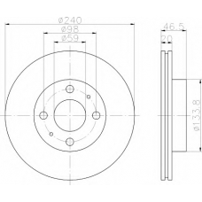 8DD 355 101-111 HELLA Тормозной диск