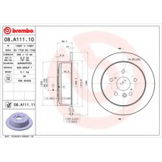 08.A111.11 BREMBO Тормозной диск