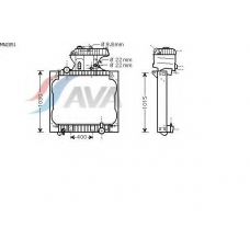 MN2051 AVA Радиатор, охлаждение двигателя