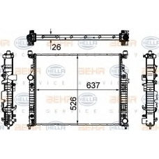 8MK 376 781-571 HELLA Радиатор, охлаждение двигателя