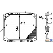 8MK 376 709-741 HELLA Радиатор, охлаждение двигателя