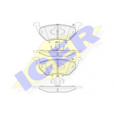 182031 ICER Комплект тормозных колодок, дисковый тормоз