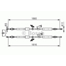 1 987 482 189 BOSCH Трос, стояночная тормозная система