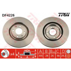 DF4226 TRW Тормозной диск
