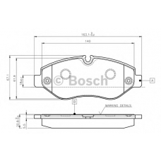 0 986 TB2 520 BOSCH Комплект тормозных колодок, дисковый тормоз