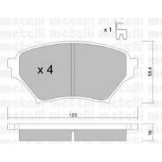 22-0607-0 METELLI Комплект тормозных колодок, дисковый тормоз