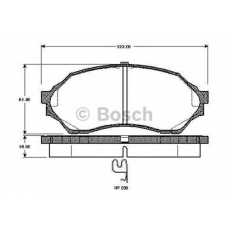 0 986 TB2 343 BOSCH Комплект тормозных колодок, дисковый тормоз