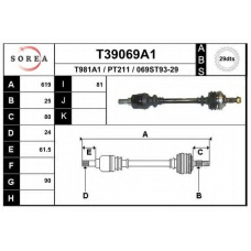 T39069A1 EAI Приводной вал