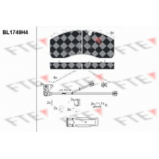 BL1749H4 FTE Комплект тормозных колодок, дисковый тормоз